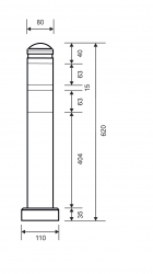 Flexi-Poller mit Flachkopf, elastisch und anfahrbar, Ø 80 mm